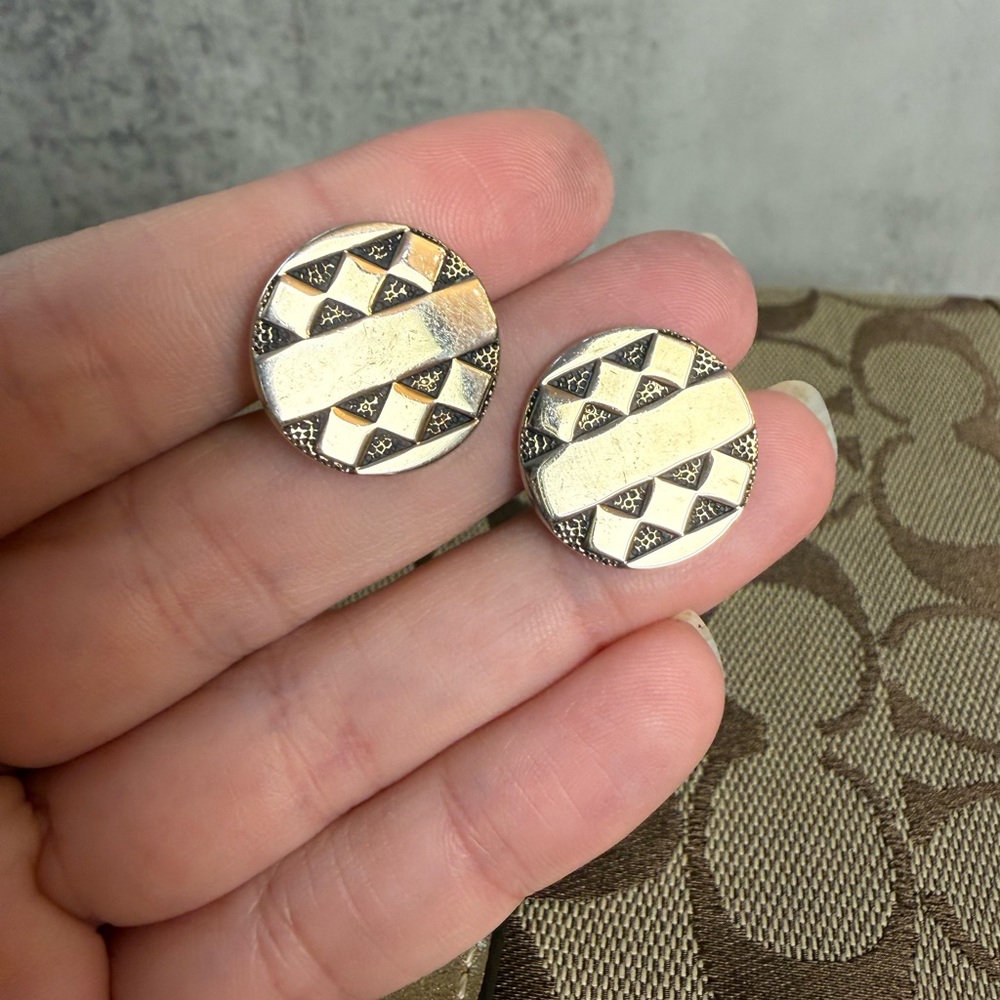 Vintage Swank Gold-Tone Cufflinks | Geometric Design | Men’s Jewelry
